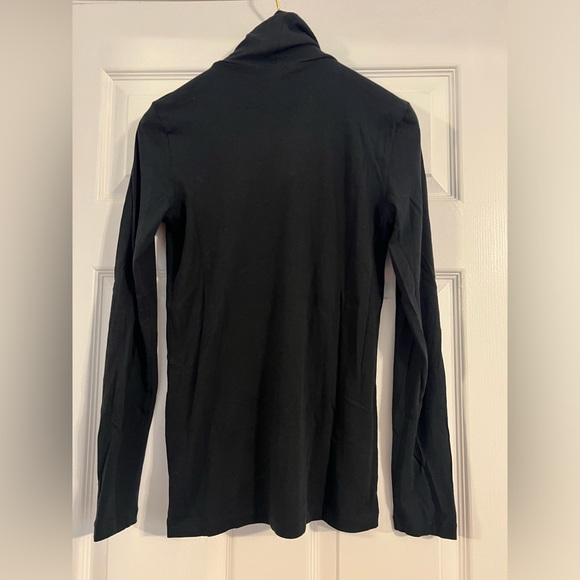 J Crew Cotton Turtleneck Top Black Long Sleeve Cotton size Small - Picture 2 of 6